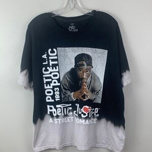 Tupac Poetic Justice Ombré Graphic Tee NEW!